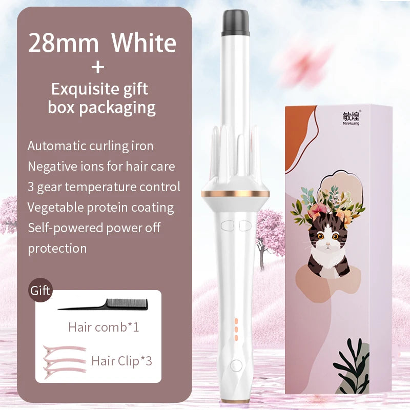 Automatic Hair Curler - Large Wave Curling Iron 28mm/32mm | Fast Heating Tourmaline Ceramic Wand - ZOOMNSTORE