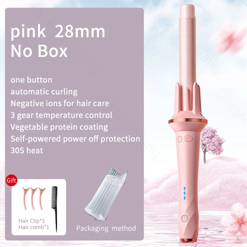 Automatic Hair Curler - Large Wave Curling Iron 28mm/32mm | Fast Heating Tourmaline Ceramic Wand - ZOOMNSTORE