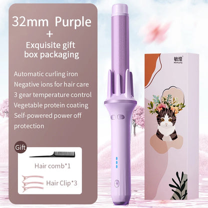 Automatic Hair Curler - Large Wave Curling Iron 28mm/32mm | Fast Heating Tourmaline Ceramic Wand - ZOOMNSTORE