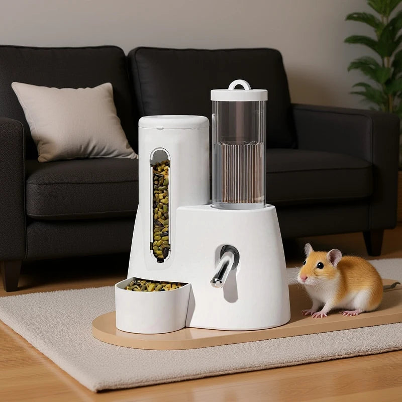 Automatic Hamster Feeder - Large Capacity Leakproof Pet Food & Water Dispenser - ZOOMNSTORE