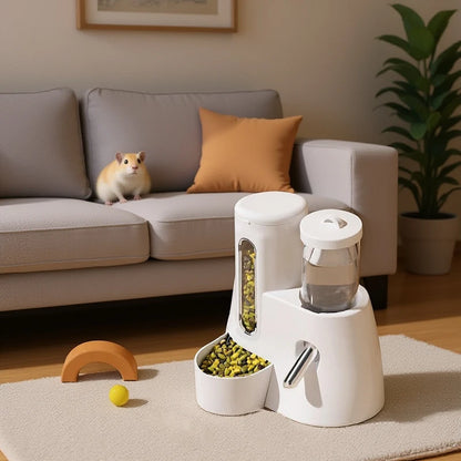Automatic Hamster Feeder - Large Capacity Leakproof Pet Food & Water Dispenser - ZOOMNSTORE