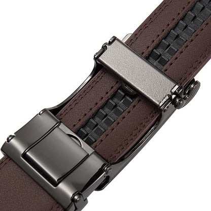 Automatic Leather Ratchet Belt for Men - Adjustable Fashion Designer Belt - ZOOMNSTORE