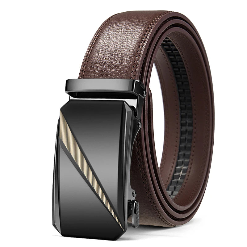Automatic Leather Ratchet Belt for Men - Adjustable Fashion Designer Belt - ZOOMNSTORE