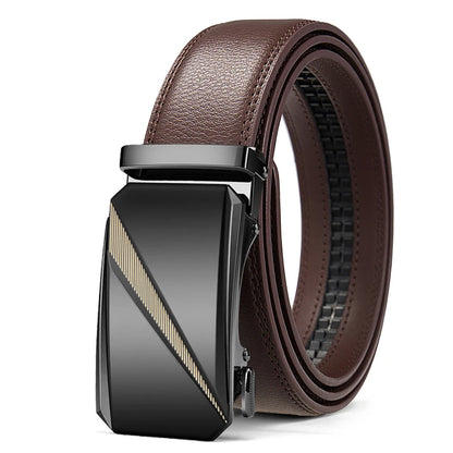 Automatic Leather Ratchet Belt for Men - Adjustable Fashion Designer Belt - ZOOMNSTORE