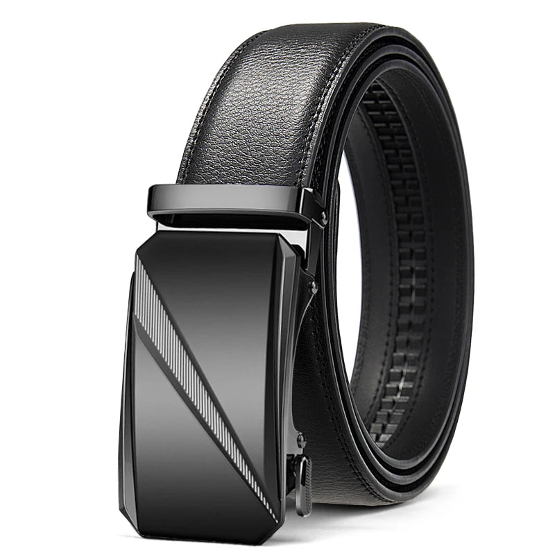 Automatic Leather Ratchet Belt for Men - Adjustable Fashion Designer Belt - ZOOMNSTORE