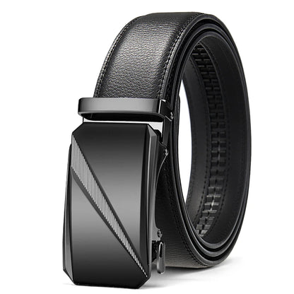 Automatic Leather Ratchet Belt for Men - Adjustable Fashion Designer Belt - ZOOMNSTORE