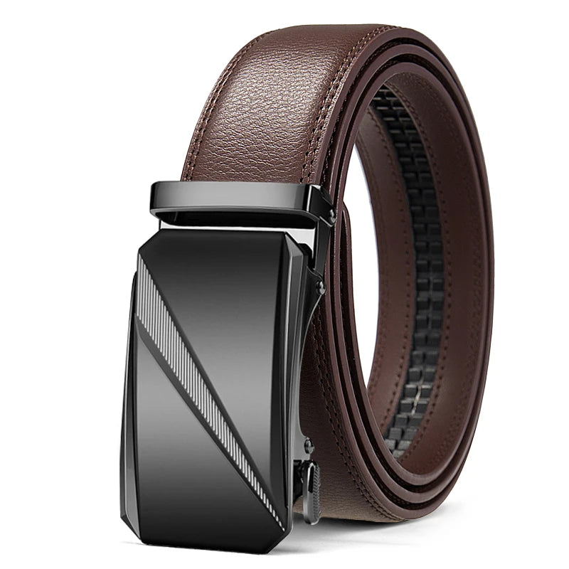 Automatic Leather Ratchet Belt for Men - Adjustable Fashion Designer Belt - ZOOMNSTORE