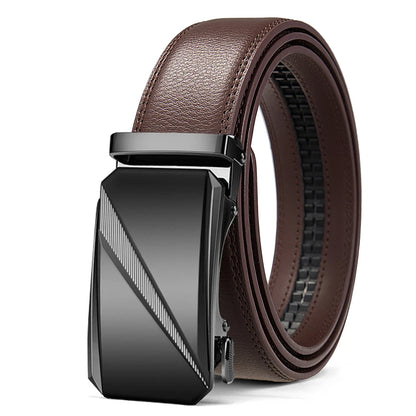 Automatic Leather Ratchet Belt for Men - Adjustable Fashion Designer Belt - ZOOMNSTORE