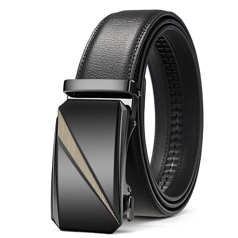 Automatic Leather Ratchet Belt for Men - Adjustable Fashion Designer Belt - ZOOMNSTORE