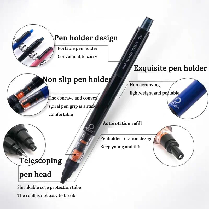 Automatic Mechanical Pencil - 05mm Anti-Slip Grip with Scalable Tip - ZOOMNSTORE