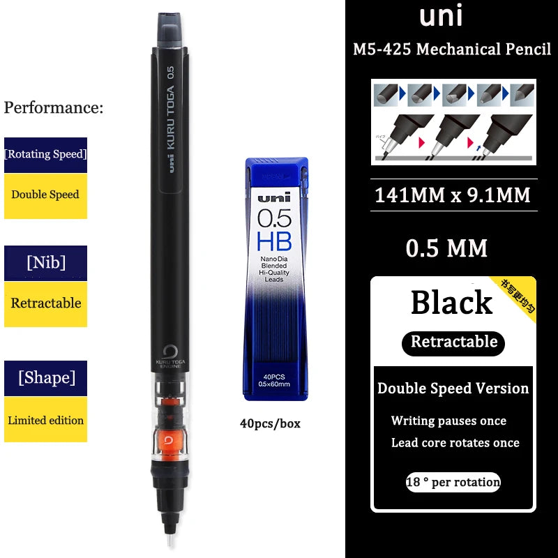 Automatic Mechanical Pencil - 05mm Anti-Slip Grip with Scalable Tip - ZOOMNSTORE