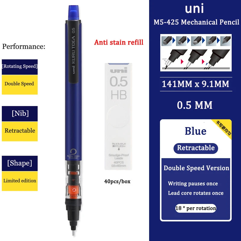 Automatic Mechanical Pencil - 05mm Anti-Slip Grip with Scalable Tip - ZOOMNSTORE