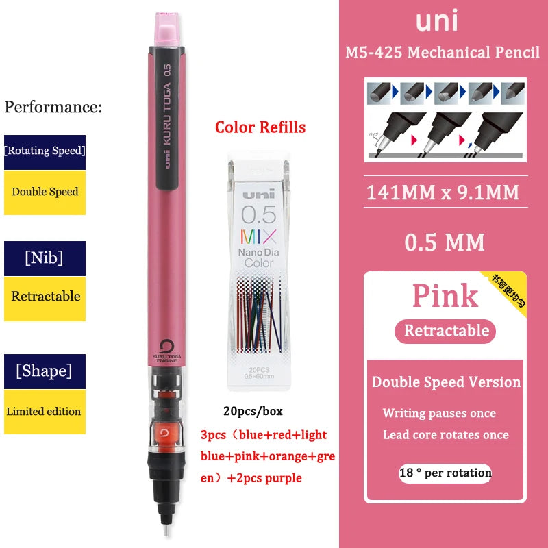 Automatic Mechanical Pencil - 05mm Anti-Slip Grip with Scalable Tip - ZOOMNSTORE