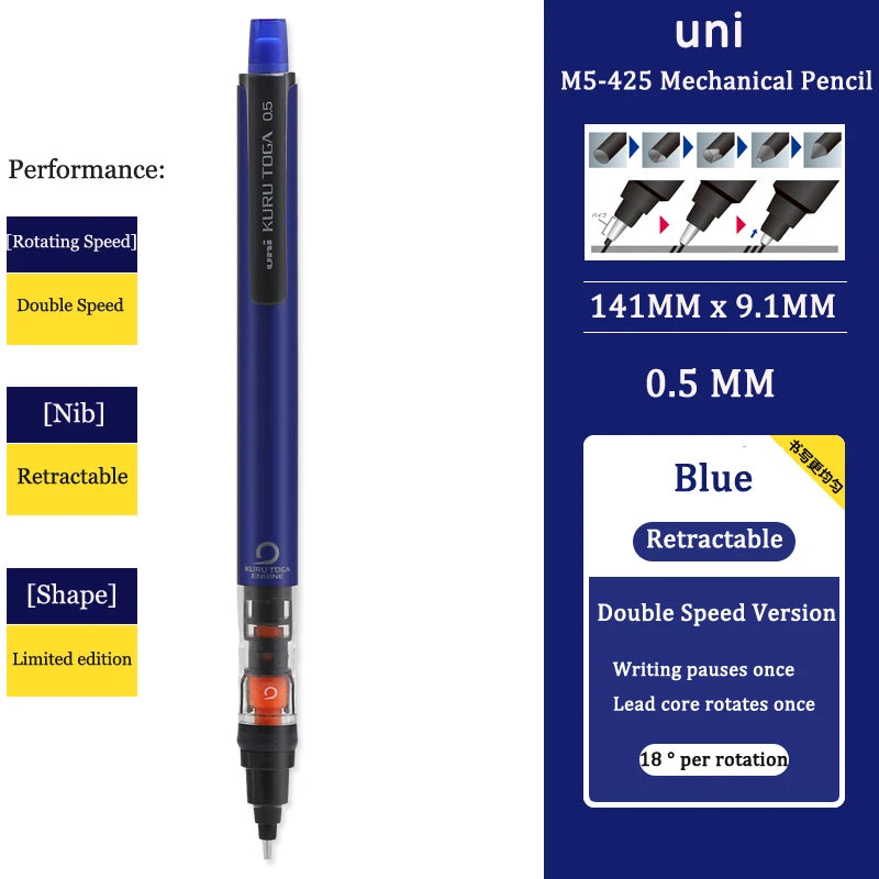 Automatic Mechanical Pencil - 05mm Anti-Slip Grip with Scalable Tip - ZOOMNSTORE