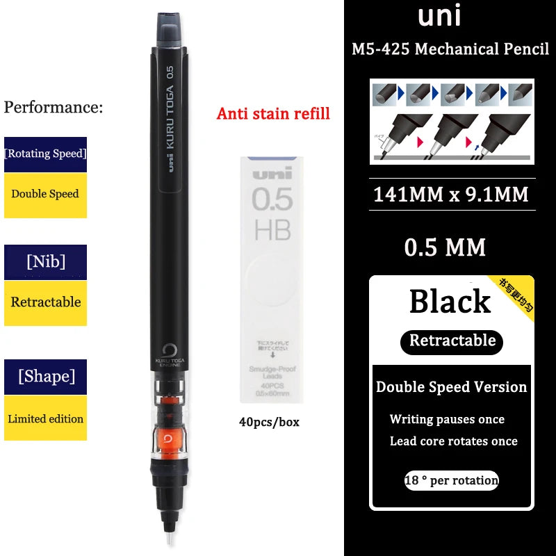 Automatic Mechanical Pencil - 05mm Anti-Slip Grip with Scalable Tip - ZOOMNSTORE
