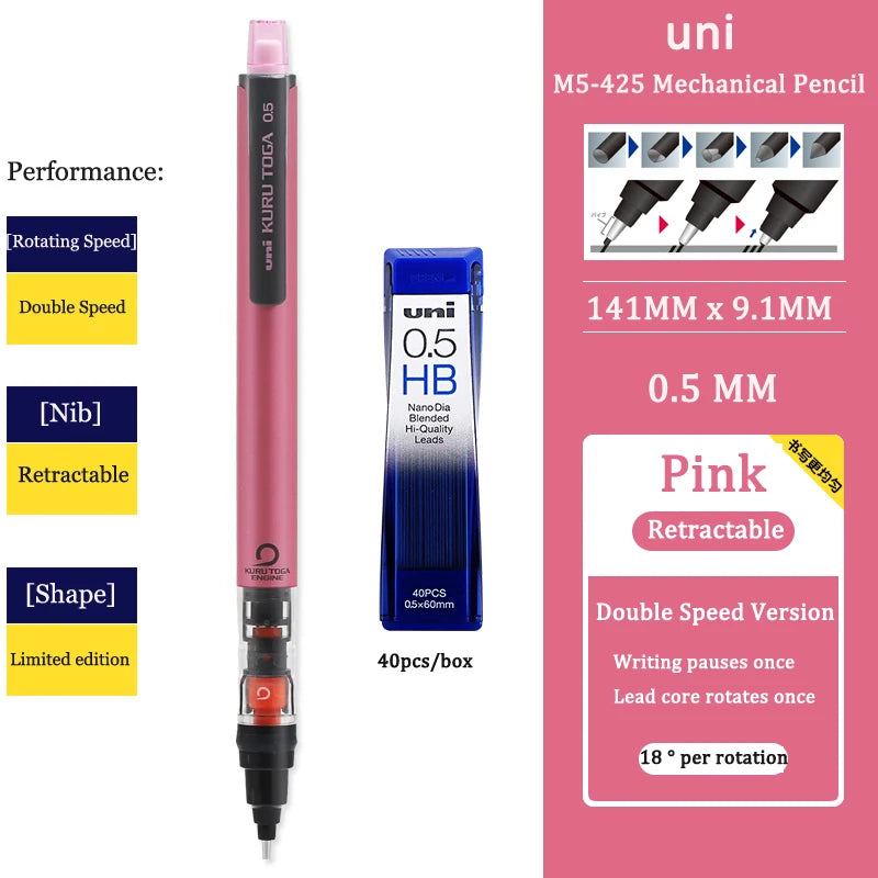 Automatic Mechanical Pencil - 05mm Anti-Slip Grip with Scalable Tip - ZOOMNSTORE