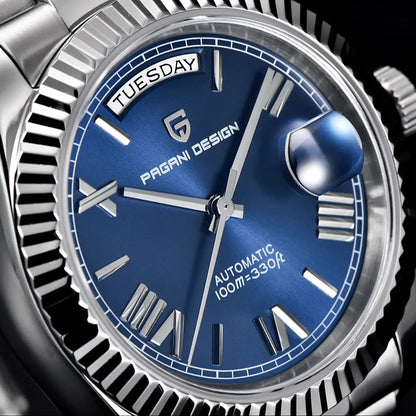 Automatic Mechanical Watch - Men's 36mm Stainless Steel Wristwatch with Sapphire Crystal Dial - ZOOMNSTORE