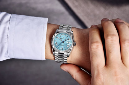 Automatic Mechanical Watch - Men's 36mm Stainless Steel Wristwatch with Sapphire Crystal Dial - ZOOMNSTORE