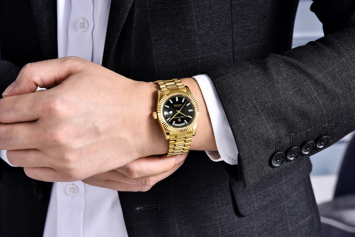 Automatic Mechanical Watch - Men's 36mm Stainless Steel Wristwatch with Sapphire Crystal Dial - ZOOMNSTORE