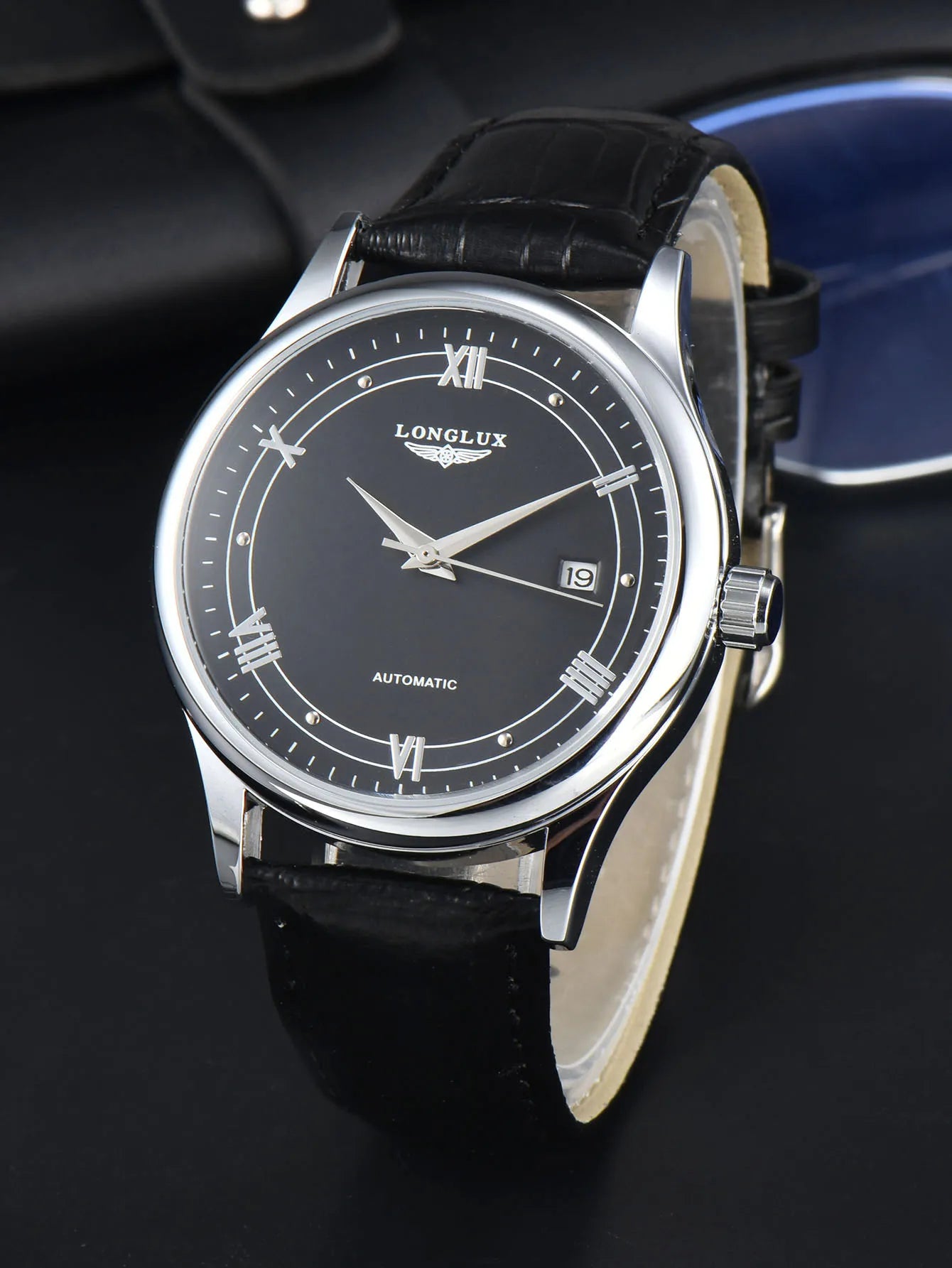 LONGLUX Waterproof Automatic Mechanical Mens Watch - Versatile Fashion Leather Gift - ZOOMNSTORE