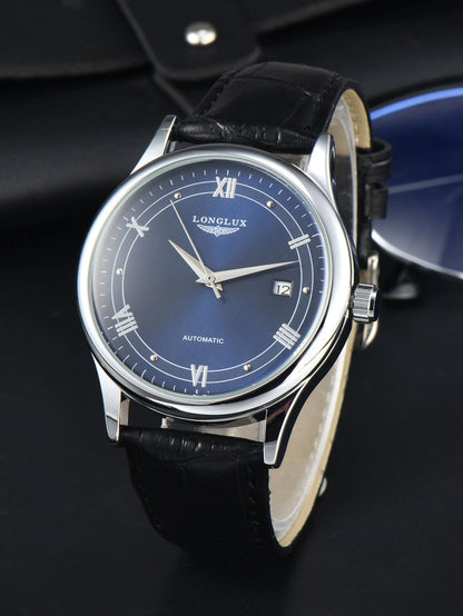 LONGLUX Waterproof Automatic Mechanical Mens Watch - Versatile Fashion Leather Gift - ZOOMNSTORE