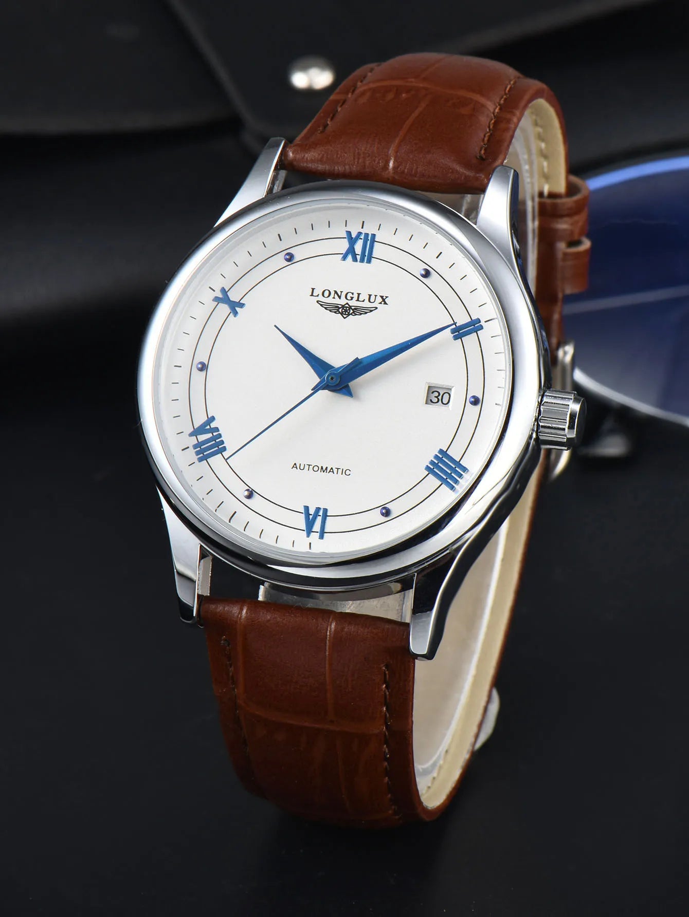 LONGLUX Waterproof Automatic Mechanical Mens Watch - Versatile Fashion Leather Gift - ZOOMNSTORE