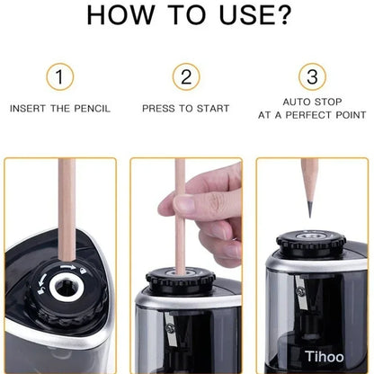 Electric Sharpener Desktop Automatic Pencil Sharpener Suitable To Pencils (6-8mm) for Students School Office Stationery - ZOOMNSTORE