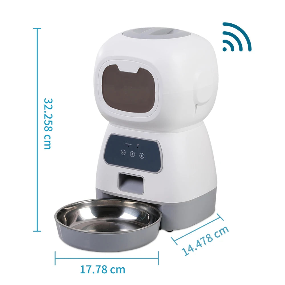 Automatic Pet Feeder - 3.5L Large Capacity Smart Feeding System With Voice Recorder - ZOOMNSTORE