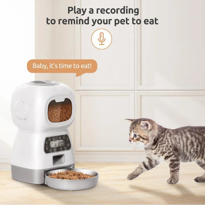 Automatic Pet Feeder - 3.5L Large Capacity Smart Feeding System With Voice Recorder - ZOOMNSTORE