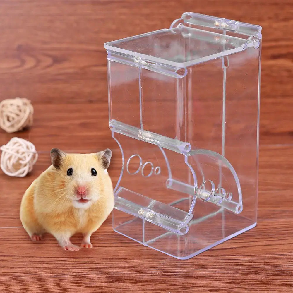 Automatic Pet Feeder - Clear Plastic Hamster Food Dispenser for Small Animals - ZOOMNSTORE