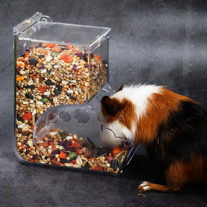Automatic Pet Feeder - Clear Plastic Hamster Food Dispenser for Small Animals - ZOOMNSTORE