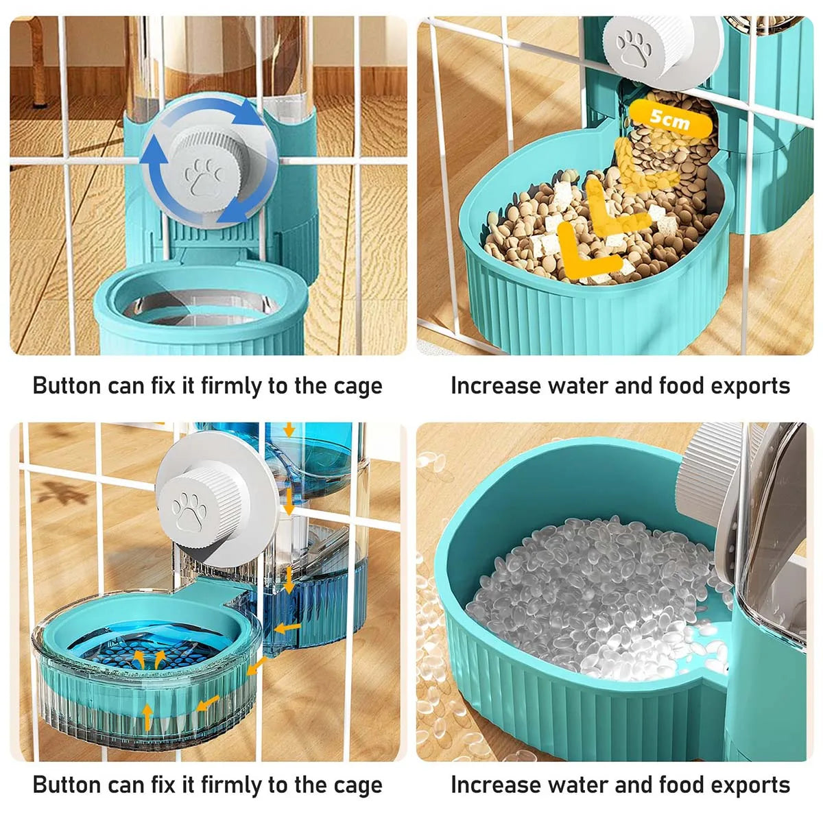 Automatic Pet Feeder | Hanging Gravity Pet Feeder & Water Dispenser For Cats, Dogs, Rabbits - ZOOMNSTORE