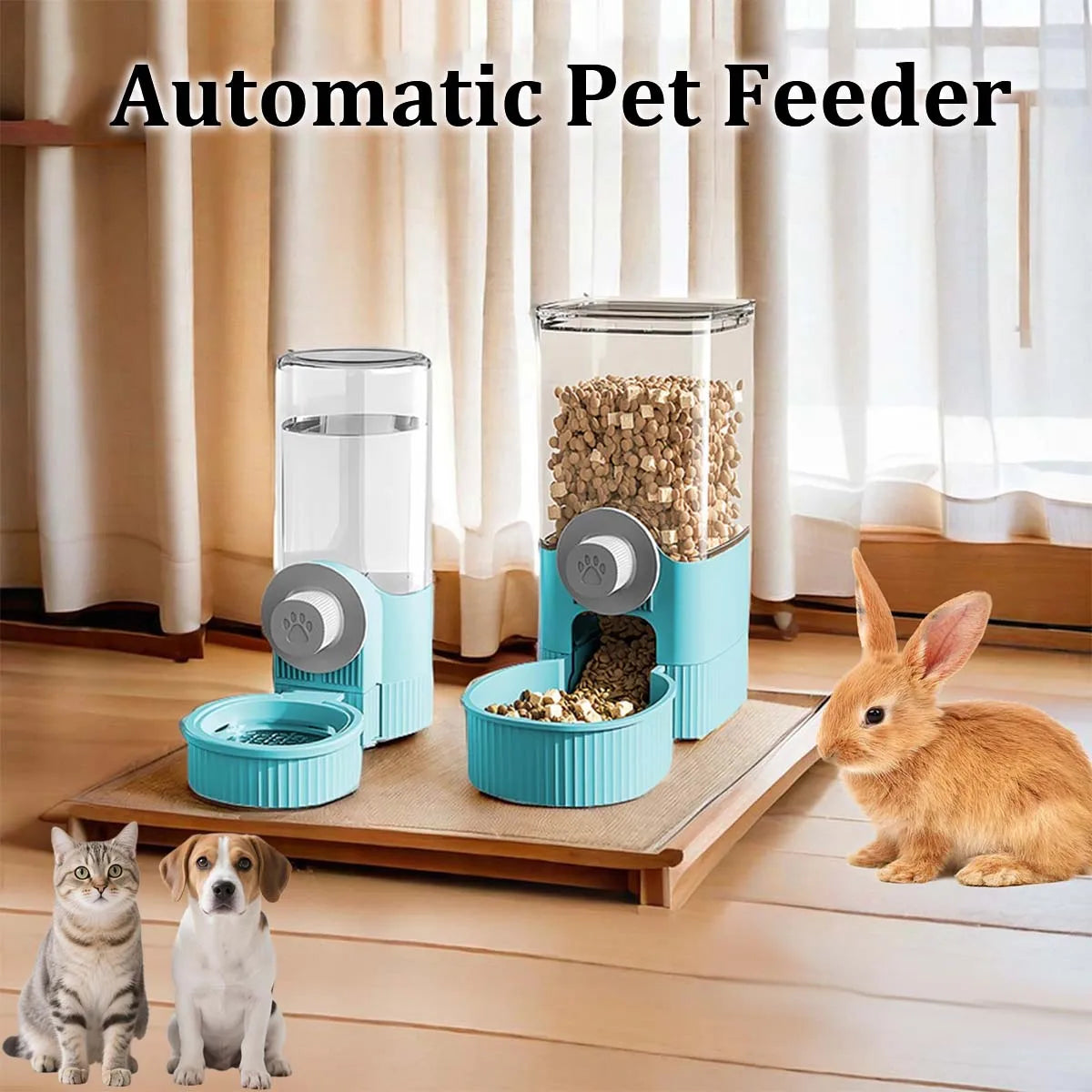Automatic Pet Feeder | Hanging Gravity Pet Feeder & Water Dispenser For Cats, Dogs, Rabbits - ZOOMNSTORE