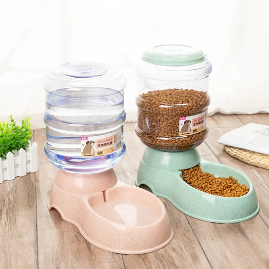 Automatic Pet Feeder  Water Dispenser - Large Capacity Dog  Cat Bowls - ZOOMNSTORE