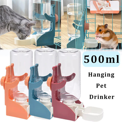 Automatic Pet Water Dispenser - Adjustable Hanging Waterer for Small Animals | Plastic Bottle - ZOOMNSTORE