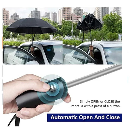 Men Women Umbrella  Fully Automatic Reverse Folding Umbrella with Windproof Reflective Stripe UV Umbrellas - ZOOMNSTORE