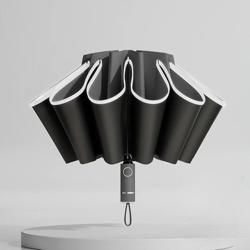 Men Women Umbrella  Fully Automatic Reverse Folding Umbrella with Windproof Reflective Stripe UV Umbrellas - ZOOMNSTORE