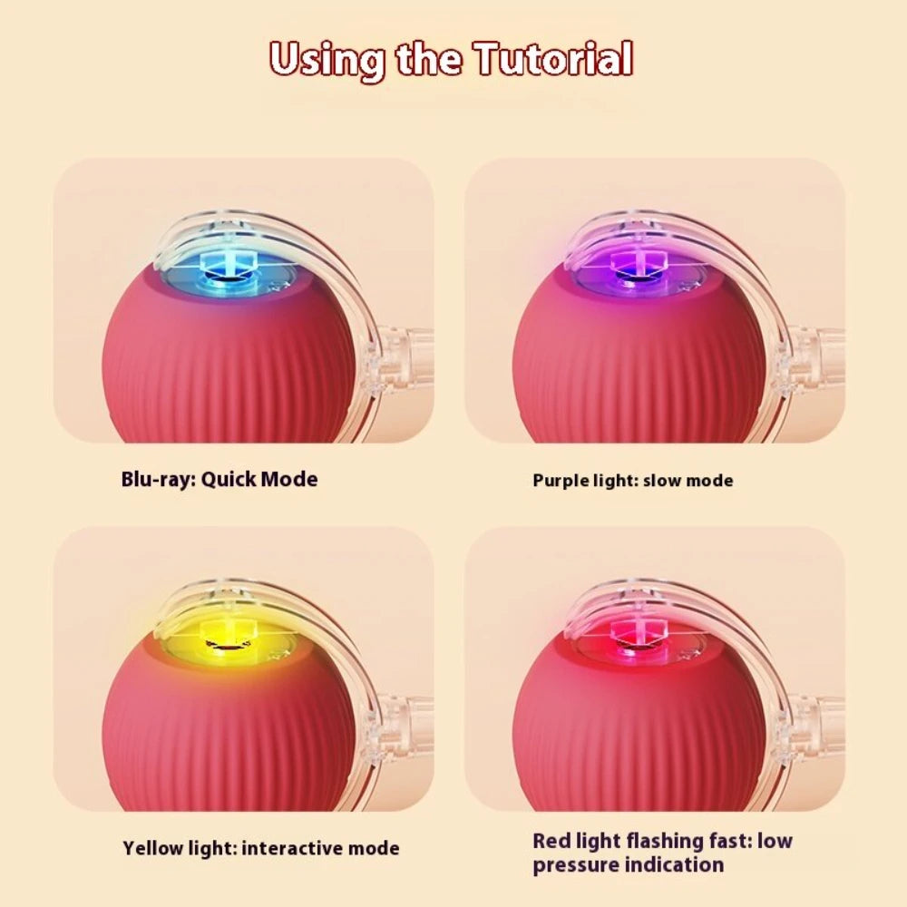 Automatic Rolling Cat Ball – USB Rechargeable Smart Pet Toy with Tail Lamp - ZOOMNSTORE