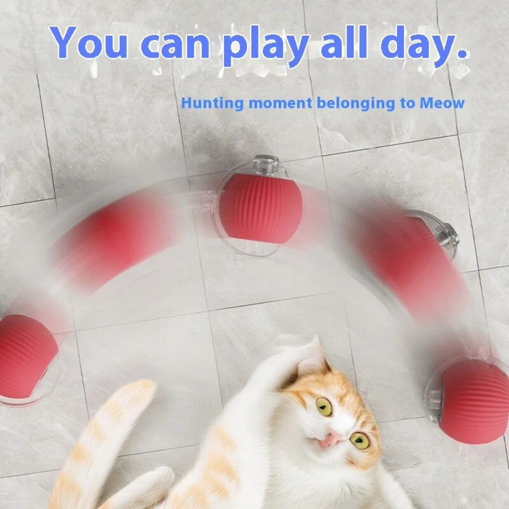 Automatic Rolling Cat Ball – USB Rechargeable Smart Pet Toy with Tail Lamp - ZOOMNSTORE