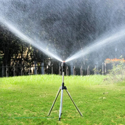 360-Degree Automatic Garden Sprinkler - Stainless Steel Tripod Irrigation Tool - ZOOMNSTORE