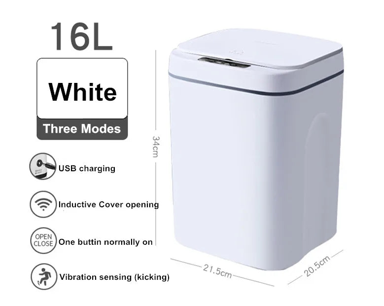 Touchless 16L Sensor Trash Can - Smart Waterproof Kitchen  Bathroom Wastebin - ZOOMNSTORE