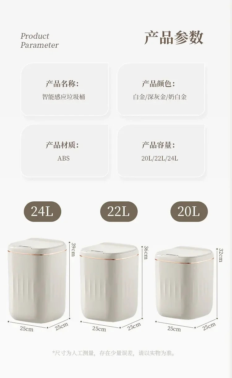 20L Smart Sensor Trash Can - Waterproof Large Capacity Kitchen  Bathroom Bin - ZOOMNSTORE