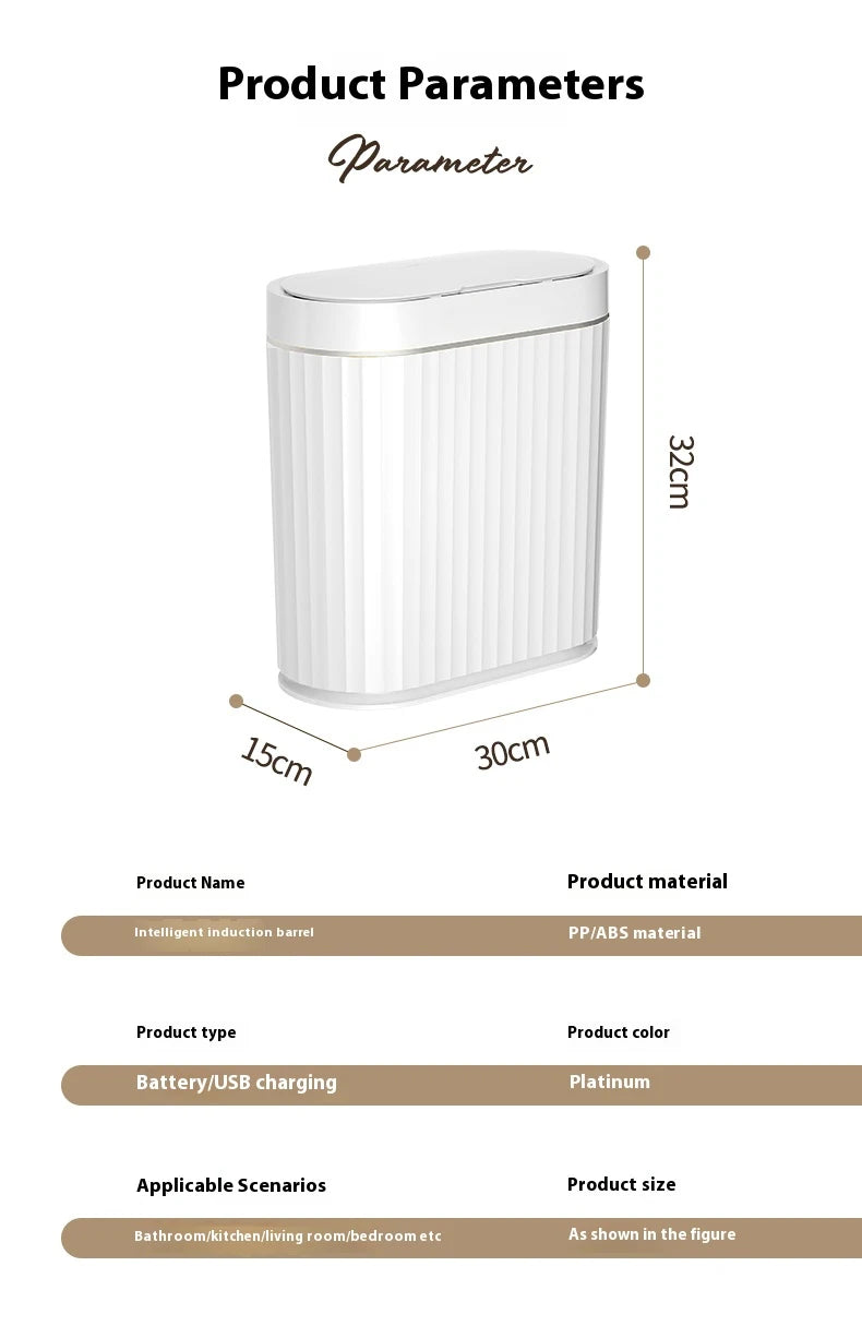 Automatic Smart Trash Can - Sensor Garbage Bin with Odor Locking Lid for Kitchen & Bathroom - ZOOMNSTORE