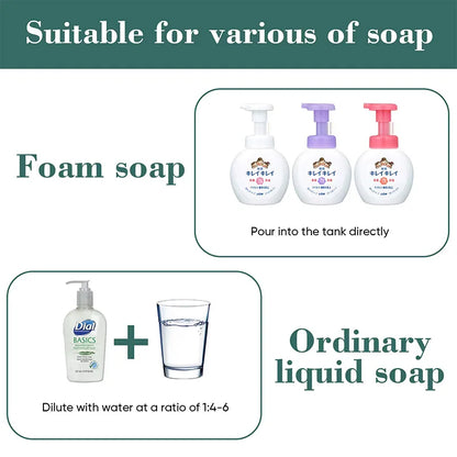 HQ Automatic Soap Dispenser bathroom accessories Automatic Liquid soap dispenser 360ML TYPE-C White 4 Level Foam Soap Dispenser - ZOOMNSTORE