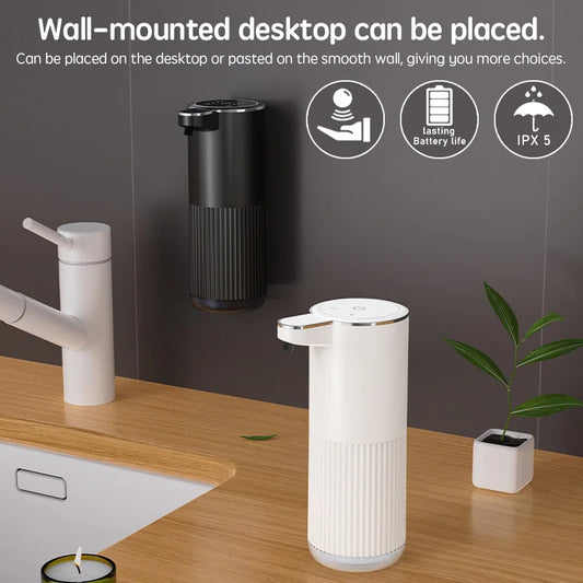 HQ Automatic Soap Dispenser bathroom accessories Automatic Liquid soap dispenser 360ML TYPE-C White 4 Level Foam Soap Dispenser - ZOOMNSTORE