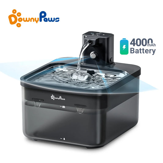 Automatic Stainless Steel Cat Water Fountain - 25L Wireless Pet Drinker with Battery  Sensor - ZOOMNSTORE