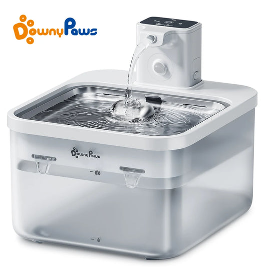 Automatic Stainless Steel Cat Water Fountain - 25L Wireless Pet Drinker with Battery  Sensor - ZOOMNSTORE