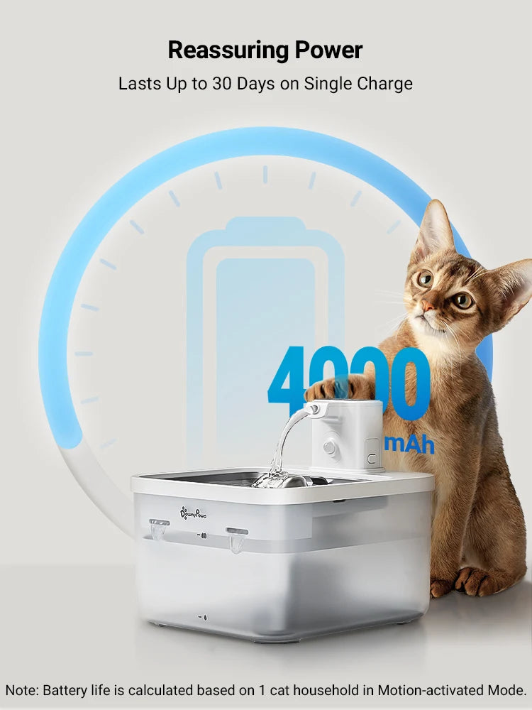 Automatic Stainless Steel Cat Water Fountain - 25L Wireless Pet Drinker with Battery  Sensor - ZOOMNSTORE