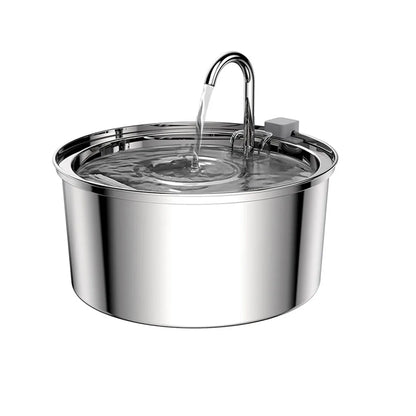 Automatic Stainless Steel Pet Water Fountain - USB Electric Mute Drinking Bowl for Cats and Dogs - ZOOMNSTORE