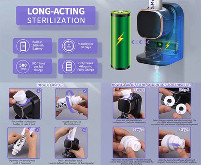 Automatic Toothpaste Squeezer - Adjustable Bathroom Accessory - ZOOMNSTORE